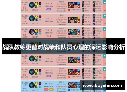 战队教练更替对战绩和队员心理的深远影响分析